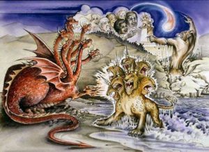 Beast,out of sea,Dragon,authority,worship,7 Heads,10 Horns,10 Crowns,Leopard,bear,lion,deadly wound healed,death stroke,War with Saints,Endurance,Captivity,Sword,New World Order,NWO,Image,Beast Earth,Lamb Horns, Spoke Dragon,Image,Mark,666,Forehead,right hand,Fire from sky,weapon,miracles,Israel,USA,Zionism,