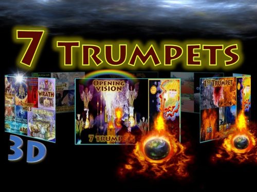 Seven Trumpets of Revelation,Seven Trumpets,Book of Revelation,Apocalypse,First Trumpet,Hail,Blood,Fire,Third,Trees,All Grass,Second Trumpet,Mountain,Sea,Ships,Destroyed,Third Trumpet,Rivers,Springs,Fourth Trumpet,Sun,Moon,Stars,Darkened,Fifth Trumpet,First Woe,Locusts,Abaddon,Apollyon,Sixth Trumpet,Second Woe,Kill Third,2 Witnesses,1260,42 months,Seventh Trumpet,Third Woe,Arc,Islands,Mountains,Earthquake,Babylon,Remembered,Wrath