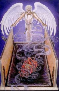 Great White Throne,Judgment,Angel,key,chain,bound,devil,thousand years,thousand year reign,abyss,book of revelation,chapter 20,false prophet,beast,lake of fire,second death,dead,resurrection,scrolls,books,book of life,gog of magog,revelationscriptures.com