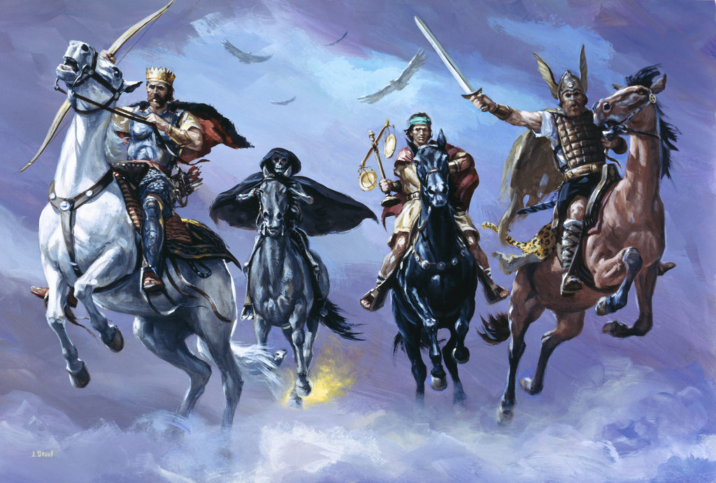 4 Horsemen of the Apocalypse, Four Horsemen of the Apocalypse,4 Horsemen, four Horsemen,Curses,Plagues, apocalypse, beginning of birth pains, Beginning of Sorrows, Matthew 24, book-of-revelation, death, famine, first-seal, 1st Seal,bow,crown,conquer, fourth-seal,4th Seal, green, hades, death, horse, hunger, kill-14,kill fourth,population reduction, pale-green, pestilence, plague, Red Horse,fiery red second-seal,2nd Seal, third-seal,3rd seal, white Horse, wild-beasts, sword, Take Peace away, War, Third Seal, Famine, Hunger, Balances, Scales, Ezekiel 14, Deuteronomy 32, Revelation 6,Revelation Chapter 6, Jeremiah 14, Jeremiah 15, Jeremiah 16, Leviticus 26, Ezekiel 14, 7 Seals,Seven Seals