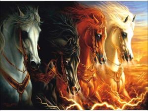 4 Horsemen of the Apocalypse, Four Horsemen of the Apocalypse,4 Horsemen, four Horsemen,Curses,Plagues, apocalypse, beginning of birth pains, Beginning of Sorrows, Matthew 24, book-of-revelation, death, famine, first-seal, 1st Seal,bow,crown,conquer, fourth-seal,4th Seal, green, hades, death, horse, hunger, kill-14,kill fourth,population reduction, pale-green, pestilence, plague, Red Horse,fiery red second-seal,2nd Seal, third-seal,3rd seal, white Horse, wild-beasts, sword, Take Peace away, War, Third Seal, Famine, Hunger, Balances, Scales, Ezekiel 14, Deuteronomy 32, Revelation 6,Revelation Chapter 6, Jeremiah 14, Jeremiah 15, Jeremiah 16, Leviticus 26, Ezekiel 14, 7 Seals,Seven Seals