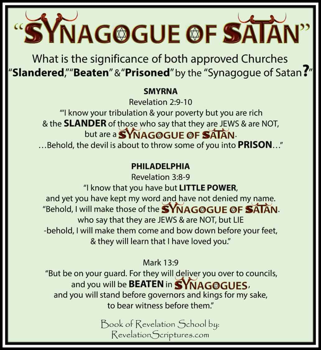 A Picture of Synagogue of Satan Smyrna Revelation 2:9-10, Philadelphia Revelation 3:8-9, Mark 13 9