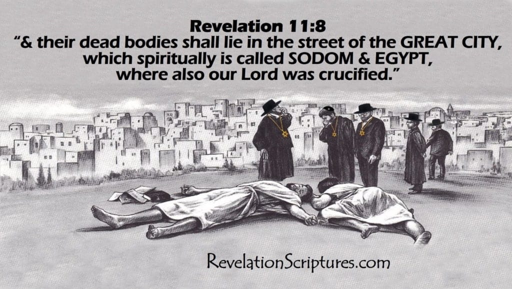 A Picture of Revelation 11 8 & their bodies lie in the street of the great city