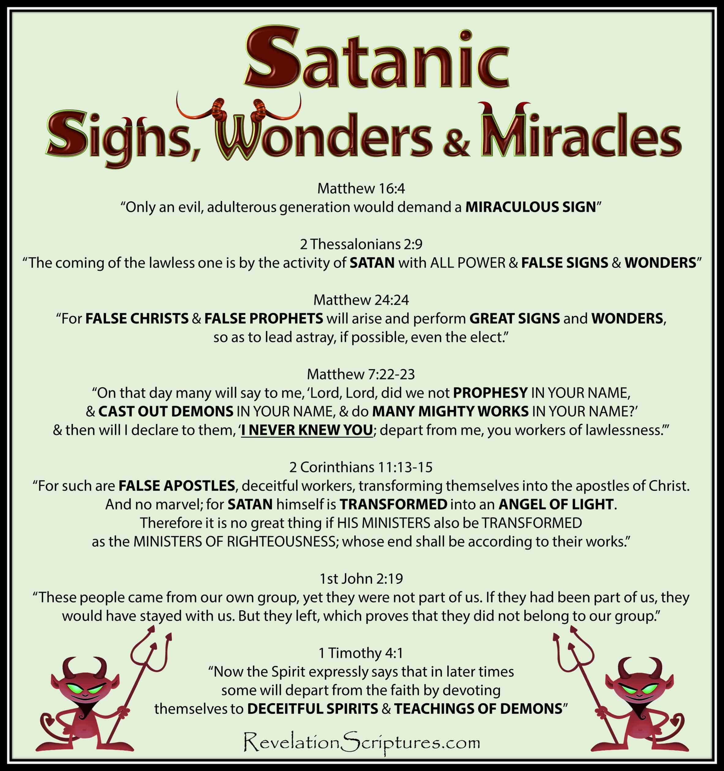 Satanic Signs Wonders Miracles Exposed During The Book Of