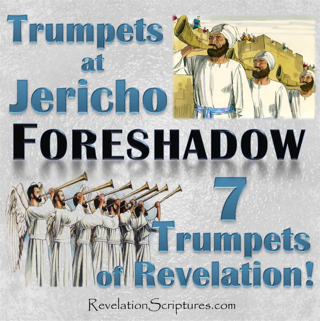 7 Trumpets of Revelation,Seven Trumpets,7th Bowl of Wrath,7th Trumpet Wrath,7th Vial of Wrath,7 Trumpets Revelation,Foreshadow,7 Trumpets Joshua,7 Trumpets, Jericho,walls came tumbling down,walls collapse,walls fell,walls crumbled,7 days,once around city,arc,arc of the covenant,shout,blast,7th day,7 times around city,march around city,7th Trumpet,cities of the nations fell,cities of the nations collapse,mega earthquake,mega quake