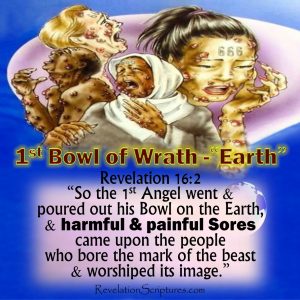 Revelation 16 2,1st Bowl of Wrath,1st Bowl,1st Vial of Wrath,1st Vial,Land,Earth,Sores,painful,harmful,festering,malignant,mark of beast,worship image,image of the beast,666,10 plagues of Egypt,6th Plague of Egypt,Boils,7 Angles,7 last Plagues,7 Final Plagues,Curses,7 Golden Bowls,Day of Wrath,Day of Vengeance,Anger,7 Vials of Wrath,7 Bowls of Wrath,Book of Revelation,Revelation 15,Revelation 16,Revelation Chapter 15,Revelation Chapter 16,Seven Vials of Wrath,7 Vials,7 Bowls,Seven Bowls,wrath,Picture Gallery,Book of Revelation,