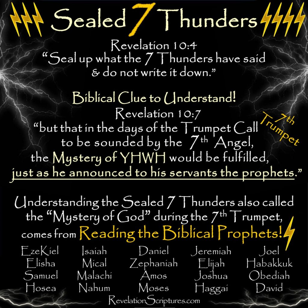 Sealed,Seven Thunders,Sealed 7 Thunders,Seal up,do not write,7 Thunders Sealed,rainbow over head,rainbow,Angel,little scroll,little book,Eat Scroll,eat book,do not write it down,mystery of God,Biblical prophets,7th Trumpet,7th Angel,Trumpet Call,Prophesy,sweet in mouth,bitter in stomach,sweet as honey,prophesy again,again,nations,languages,kings,languages,Revelation 10,Revelation Chapter 10,Rev 10,Sixth Trumpet,6th Trumpet,trumpet 6,Woe 2,2nd Woe,2nd Terrible Judgment,Book of Revelation,Apocalypse,The Book of Revelation,Propchcy,Bible Prophecy,Prophesy,Bible Prophesy,End Times,end of the world,