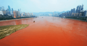 A Picture of the river turns red