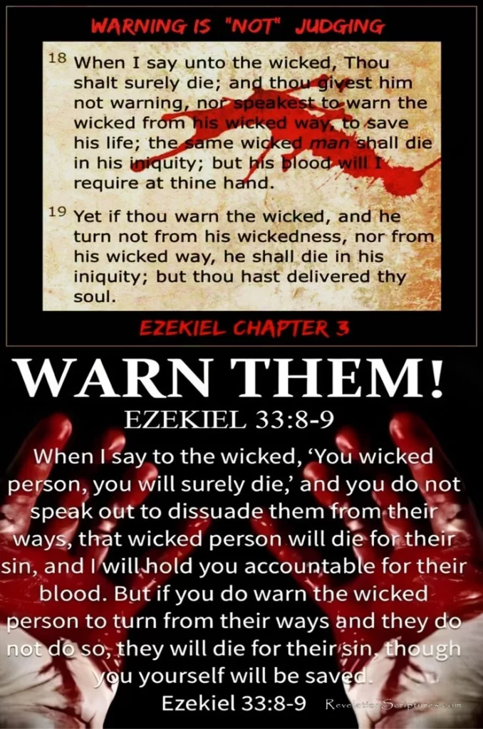 Ezekiel 3:18-19 and Ezekiel 33:8-9 Gods Watchmen Must Warn
