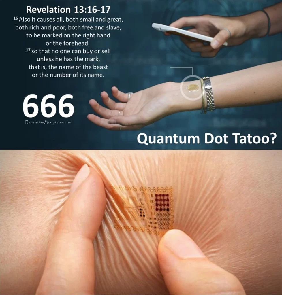 Revelation 13:16–17 mark of the beast shown as a mark on the hand