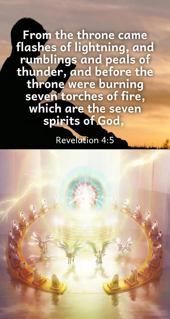 Revelation 4:5-7 Spirits of God