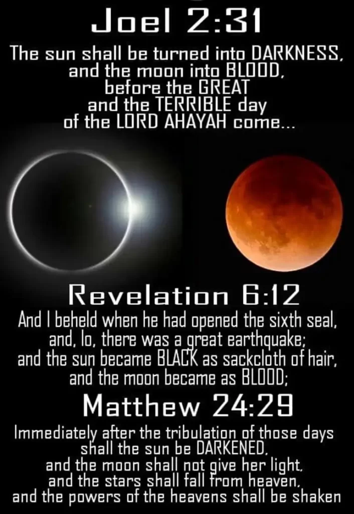 Revelation 6:12 & Matthew 24:29 & Joel 2:31 - Sixth Seal - Sun Black & Moon Blood Red