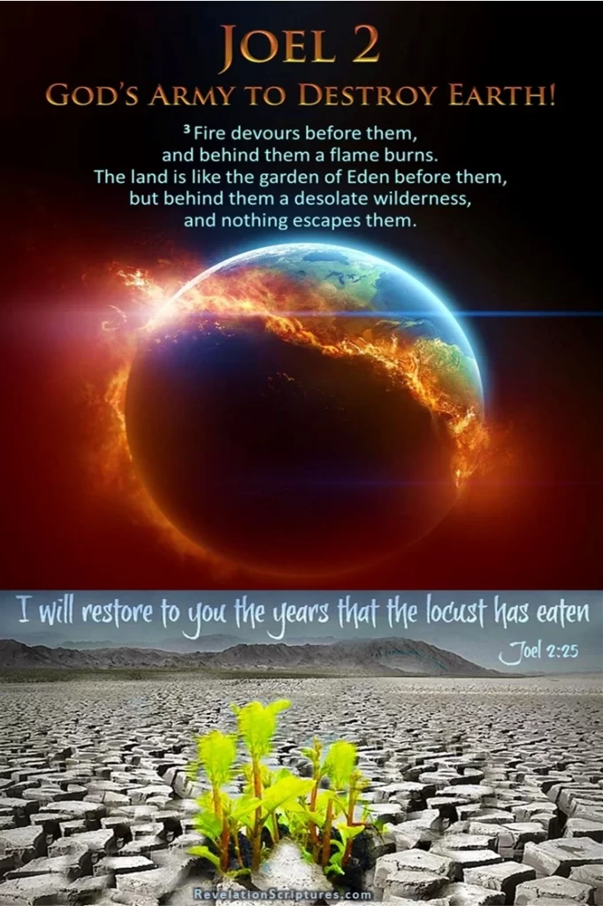 Joel 2:3 & Joel 2:25 Destruction of the Earth then Restoration