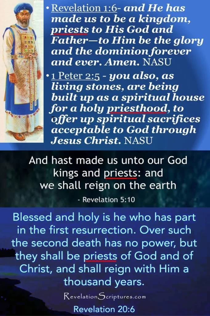 PRIESTS, KINGS & JUDGES Scriptures List - Revelation 1:6, 1 Peter 2:5, Revelation 5:10, Revelation 20:6
