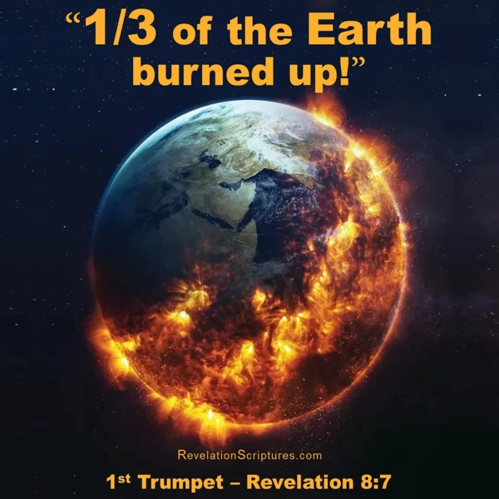 1st Trumpet - Revelation 8:7 - Third of the Earth Burnt up