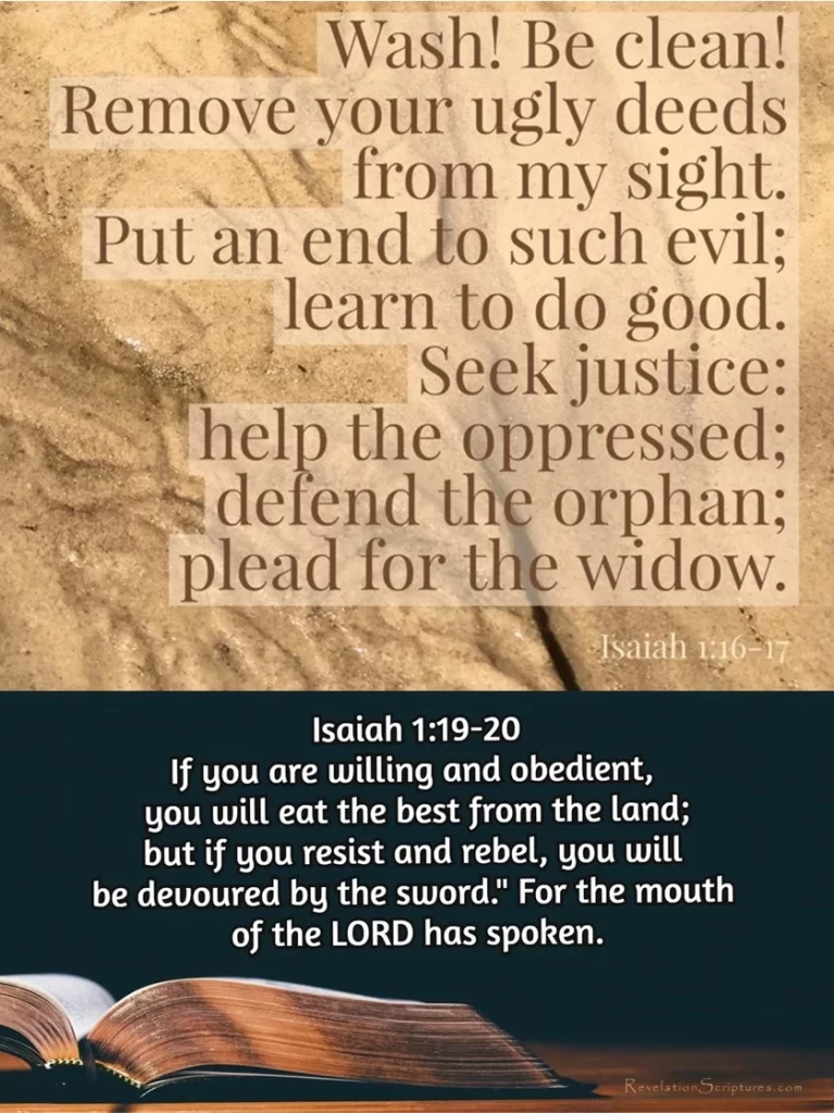 Isaiah 1:16-19 & Isaiah 1:19-20 - God's Judgment against His disobedient people