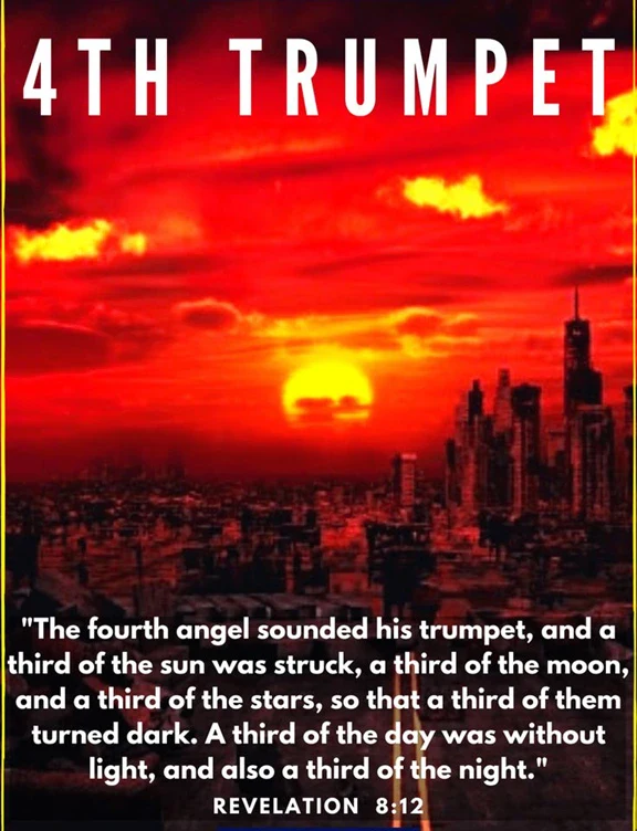 4th Trumpet at Revelation 8:12 - Third of the Sun Moon and Stars Darkened