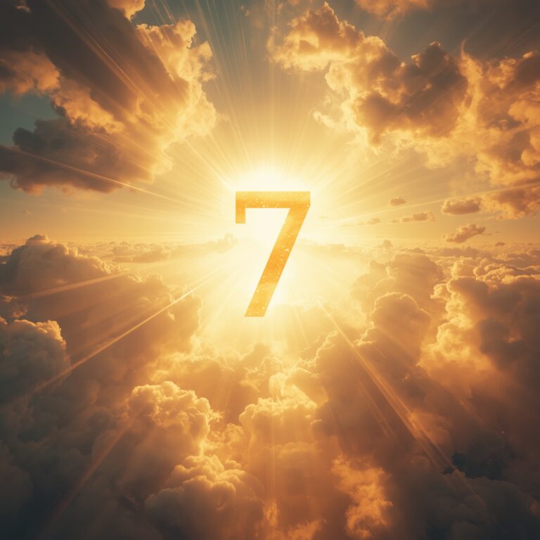 Infographic showing the number 7 in Revelation with 7 Churches, 7 Seals, 7 Trumpets, and 7 Bowls symbolizing God’s complete plan.