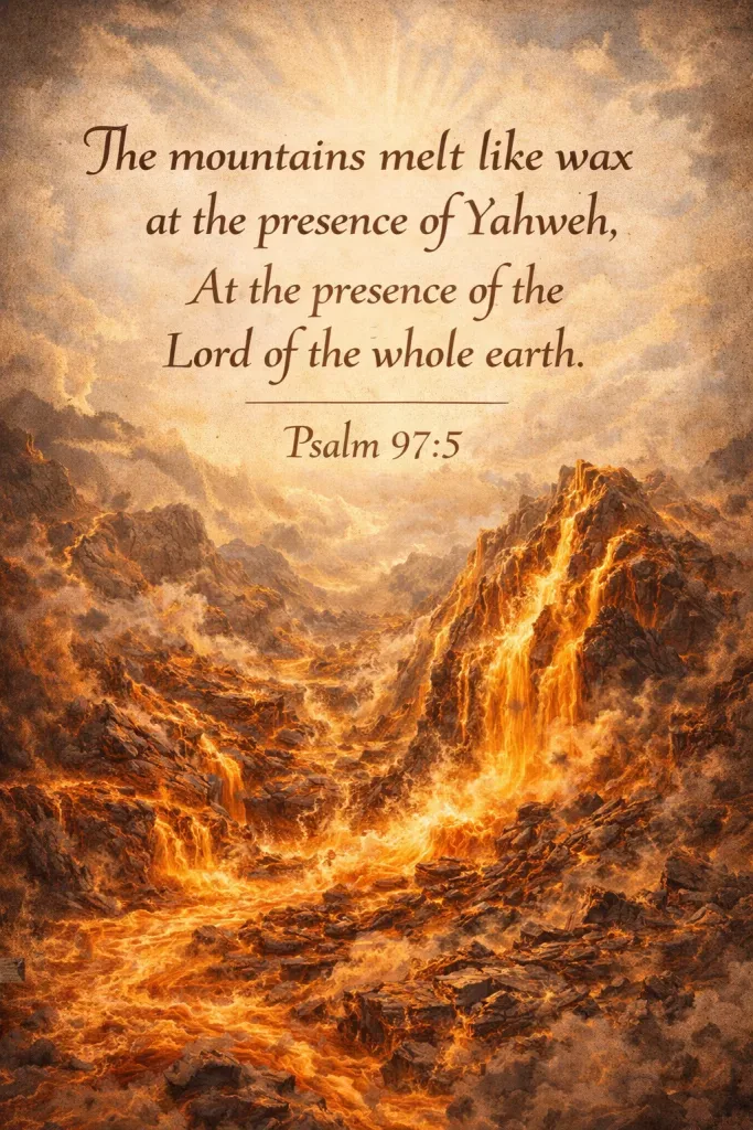 Psalm 97:5 Mountains melt