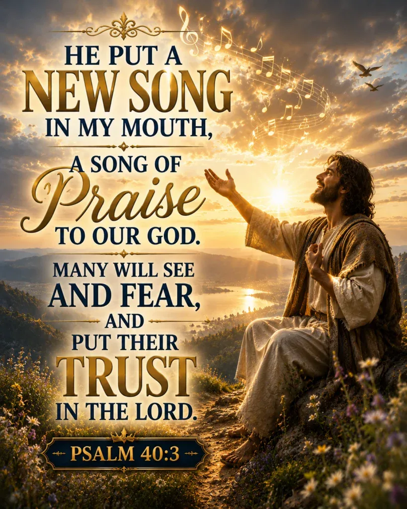 Psalm 40:3 He put a NEW SONG in my mouth