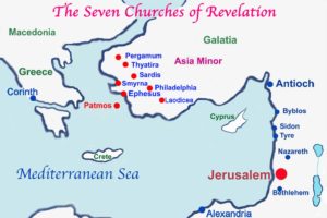 Location of Seven Churches,Book of Revelation,Paul's Mission,Journeys,Map,Revelation Chapter 1,Introduction,Seven Lampstands,SevenChurches,Seven Stars