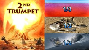 Second Trumpet,2nd Trumpet,Mega Tsunami, tsunami,Something Like,great Mountain,Burning,Ablaze,thrown into the sea,hurled into the sea,Fire,Third Sea Blood,third,sea blood,Third Sea Creatures Died,Third Boats Wrecked,third boats destroyed,destroyed,Revelation Chapter 8,Chapter 8,7 Trumpets,Book of Revelation,Apocalypse