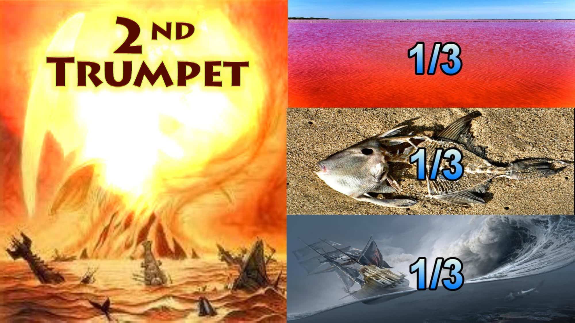 Second Trumpet,Something Like a,great Mountain Burning,Fire,Third Sea Blood,Third Sea Creachers Died,Third Boats Wrecked,destroyed,Seven Trumpets,Book of Revelation,Revelation Chapter 8,Apocalypse
