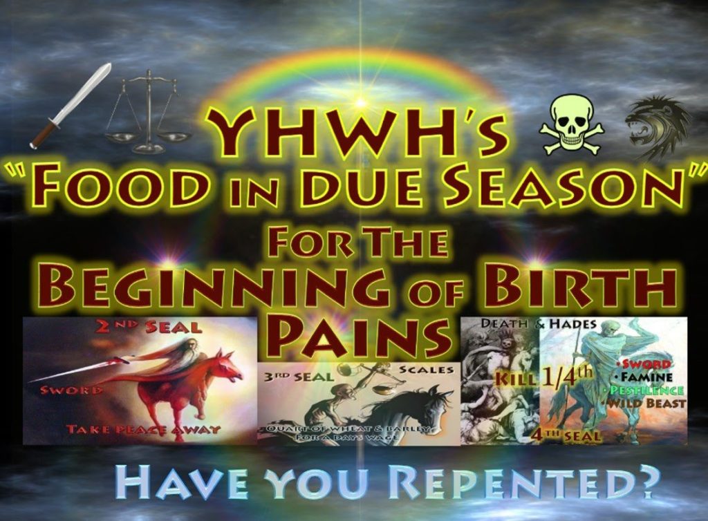 Revelation,War,sword,famine,hunger,scales,black horse,four horseman,apocalypse,red horse,pale horse,death,hades,kill 1/4,wild beasts,plague,pestilence,YHWH,Prophesy,lord's day,Jesus,Christ,God,Matthew 24,Mark 13,Luke 21,Jeremiah,song of moses,blessings,curses,7 seals,7 trumpets,Seven seals,7 Seals,Book Of Revelation (Religious Text),Second Seal,Third Seal,fourth Seal,Beginning of Birth Pains,Beginning of Sorrows,Food in Due Season